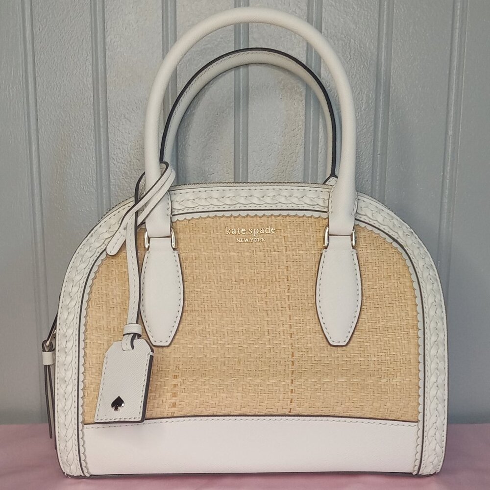 Kate Spade Reiley Straw Medium Dome Satchel - Picture 2 of 8